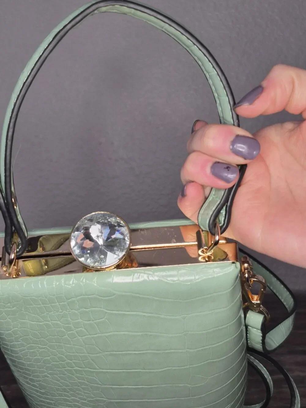 Alyssa Nicole Mint Green Clutch Handbag Purse - Picture 3 of 5